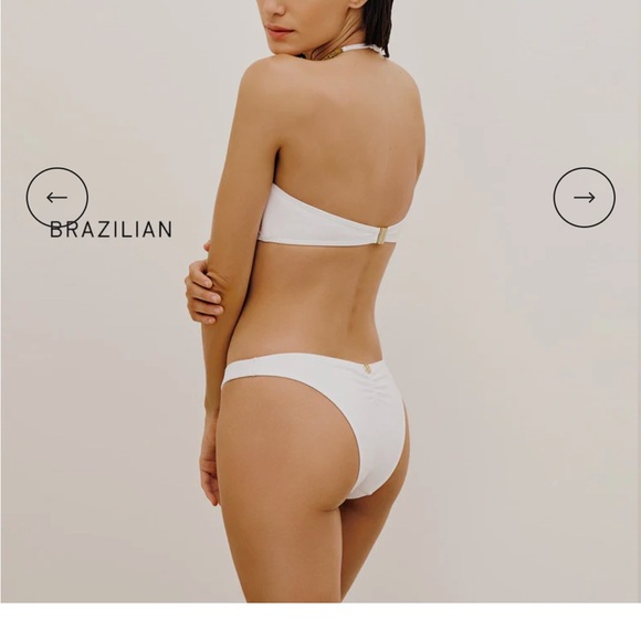 Vix White Convertible Bikini Set - Square Bandeau Top & Fany Bottom - size Small - Picture 7 of 11